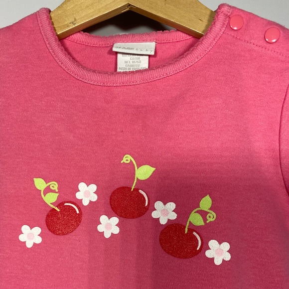 Sears Baby Girls Pink Cherry Print Romper 24 M - Picture 3 of 6